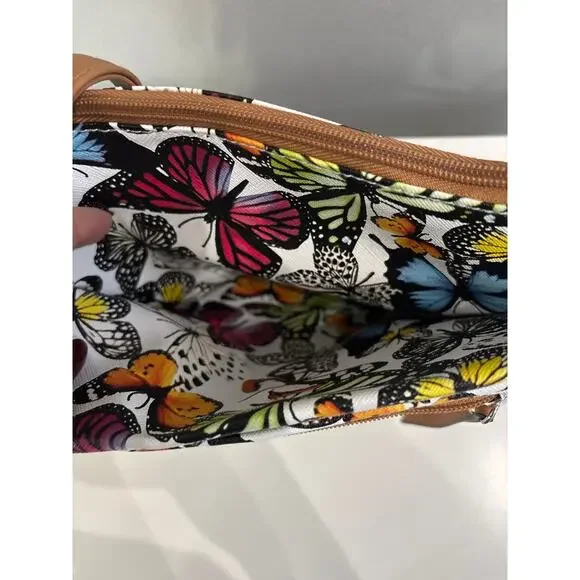 Rossetti Multicolor Butterfly Crossbody Organizer Handbag Purse NWOT - Picture 6 of 8